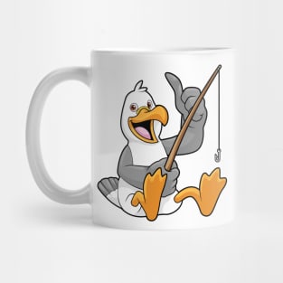 Seagull at Fishing with Fishing rod Mug